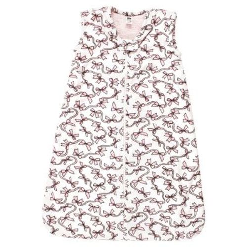 Hudson Baby Infant Girl Plush Faux Fur Sleeping Bag, Wearable Blanket, Pink Bows
