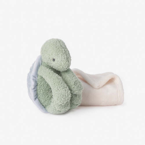 Turtle Mini Huggie Plush Toy & Blanket GREEN / O/S