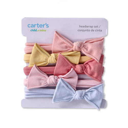 Carter's Child of Mine, Infant Girl Bow Headwrap, 5 Pack, 0-12M
