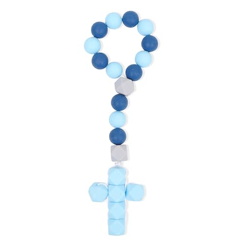 WUTKYAX Baptism Silicone Rosary, God Bless Kids First Rosary,My First Rosary with A Cross, Christian Communion Party Decorations, Rosary, Silicone Ten-Year Rosary, First Rosary