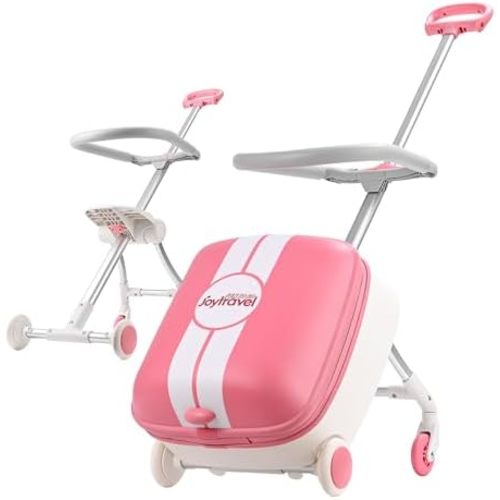 Kids Ride-on Luggage with Spinner Wheels Suitcase, Kid's Ride-On Suitcase Help Your Child Relax, Carry On Trolley Luggage (lightpink)