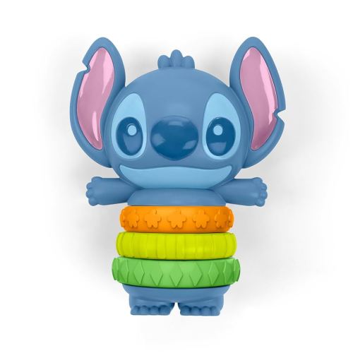 Disney Baby Stitch Twist-a-Stitch Fidget Toy by Bright Starts with Textured Rings and Rattle Beads, On The Go Toy for Newborns & Up