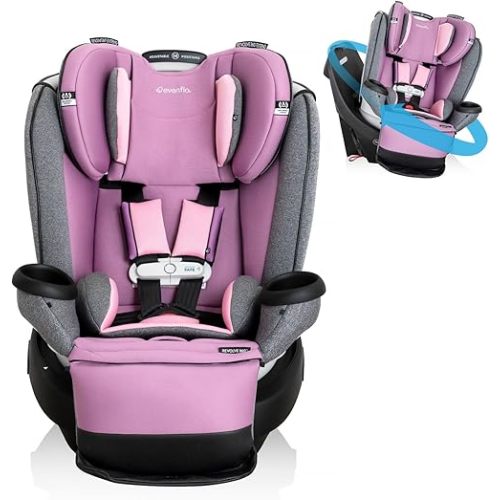 Evenflo Gold Revolve360 Extend All-in-One Rotational Car Seat with SensorSafe (Opal Pink)