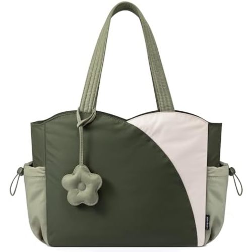 LOVEVOOK Tote Bag for Women, Puffer Work Bags with Zipper for Daily Travel College, Teacher Nurse Handbags with Laptop Sleeve