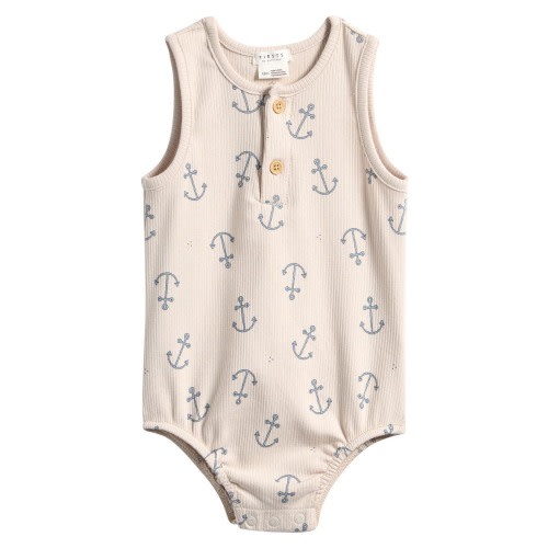Anchors Rib Stretch Organic Cotton Bodysuit