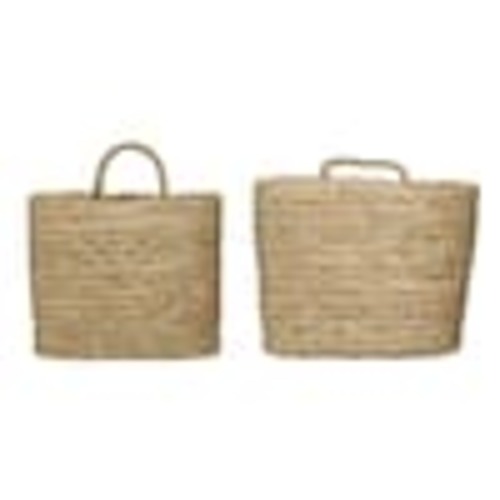 Storied Home Seagrass Handwoven Decorative Wall Baskets (Set of 2) DF1954