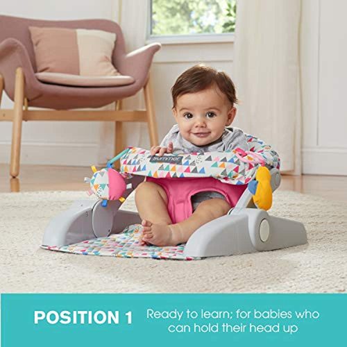 Summer Infant Learn-to-Sit 2-Position Floor Seat (Funfetti Pink) – Sit Baby Up in This Adjustable Baby Activity Seat