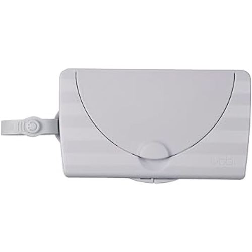 Ubbi On-The-Go Baby Wipes Dispenser, Portable Wipes Container for Travel, Diaper Bag Accessory Must Have for Newborns, Reusable Wipes Holder, Gray