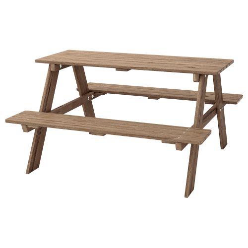 RESÖ Children's picnic table - light brown stained
