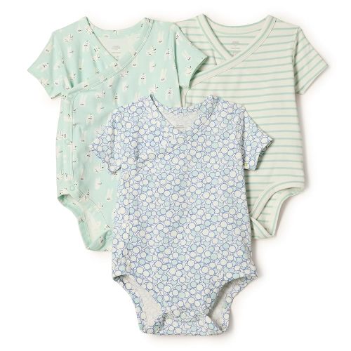 Amazon Essentials x Sofia Grainge Unisex Babies' Side Snap Short Sleeve Bodysuit, Pack of 3