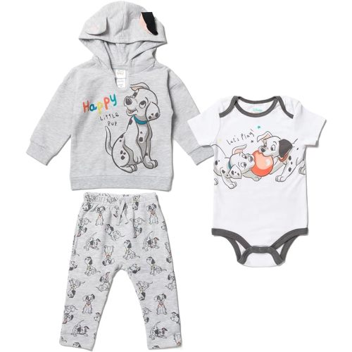 Disney Classics Baby Hoodie Bodysuit and Pants 3 Piece Outfit Set (Newborn - 24 Months) - 6-9 Months - Patch