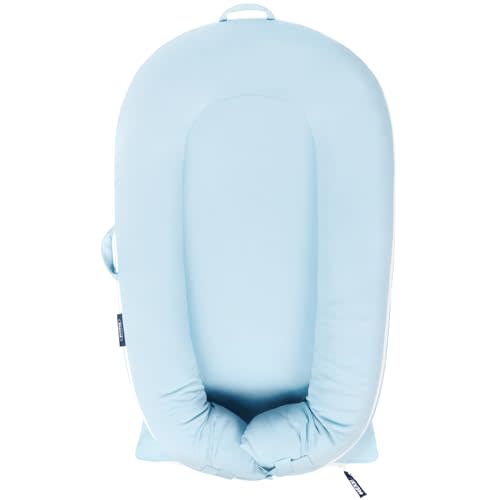 Organic Cotton Baby Spare Cover for Dock-a-tot Deluxe+ Docks | Hypoallergenic Newborn Nest Cover| (Cover Only) (Baby Blue)