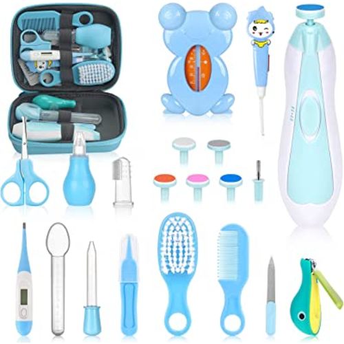 Baby Healthcare and Grooming Kit, Portable Baby Safety Care Set, Baby Essentials kit for Newborn (Blue 26 in 1)