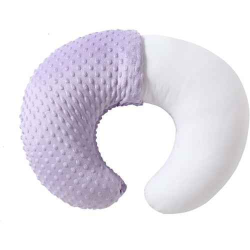 Nursing Pillow and Positioner, Breastfeeding, Bottle Feeding, Baby Sitting Support with Removable Ultra Soft Cover, Tummy Time Support for Baby Boys and Girls (Orchid)