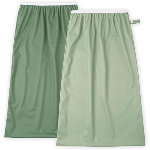 Nora's Nursery Pail Liner for Cloth Diapers - Reusable and Washable - Fits all Standard Diaper Pails - Waterproof Pail Liner with Strap for Diaper Pails, Laundry & Kitchen Garbage Cans (Garden - 2 Pk)