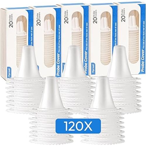 120X Ear Thermometer Probe Covers, for All Braun Thermometer Ear Covers, Lens Filters, Refill Caps, 0% BPA Disposable Covers