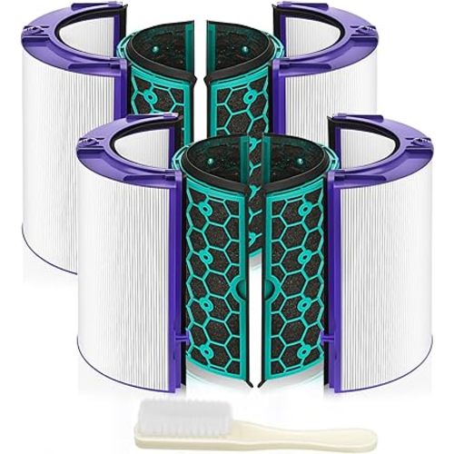2 PACK TP04 HP04 DP04 Replacement Hepa Filter for Dyson HP04 TP04 DP04 TP05 DP05 Sealed Two Stage 360° Pure Cool Fan HEPA Filter & Activated Carbon Filter