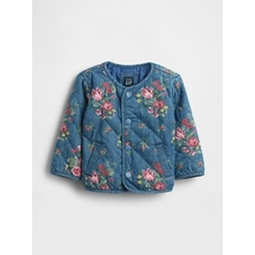 Baby Denim Floral Quilted Jacket | Gap