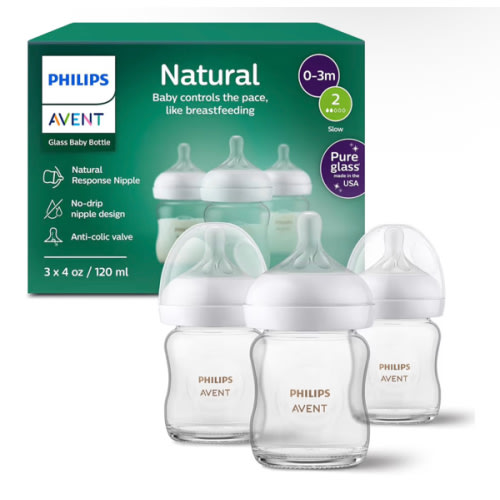 Amazon: Philips Avent Natural Glass Baby Bottles 4oz