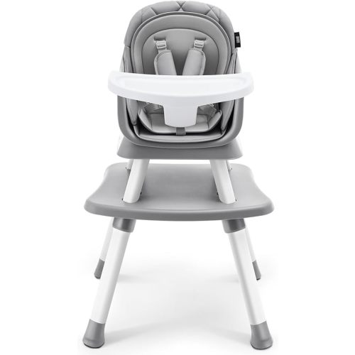 HARPPA 6 in 1 Baby High Chair, Convertible Infant Feeding Chair for Babies & Toddlers Table, Dining Booster Seat with Removable Tray, Grey