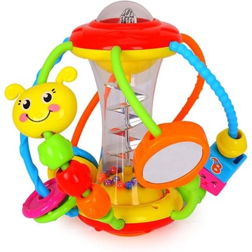 HOLA Baby Toys 6-12 Months Baby Toys 0-6 Months, Baby Rattle Toys Activity Ball Infant Toys 6 Month Old Baby Toys 3-6 Months 6 to 12 Months, Shaker Grab Spin Crawling Baby Toys for 3, 6, 9, 12 Months