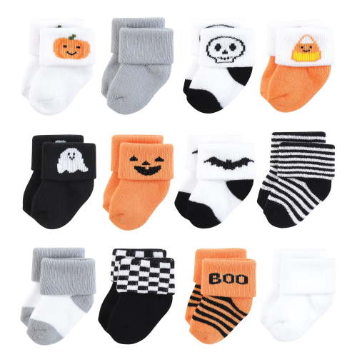 Hudson Baby Infant Newborn Cotton Stretchable Comfortable Terry Socks, 12 Pack, 0-12 Months