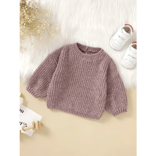 Baby Drop Shoulder Ribbed Knit Sweater