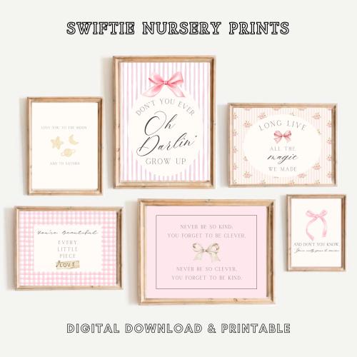 Taylor Swift Nursery Prints, girl nursery, swiftie nursery, baby girl decor, Nursery Decor, Taylor Swift Lyric Prints, nursery wall art