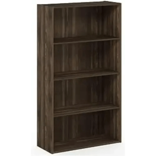 Furinno Pasir 4-Tier Open Shelf, Columbia Walnut