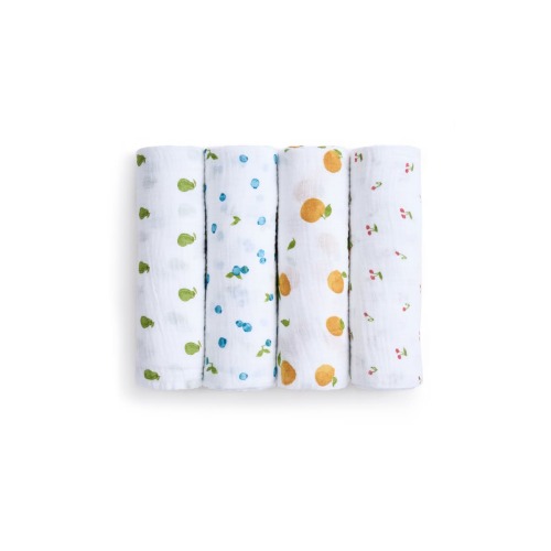 4-Pack 100% Organic Cotton Muslin Swaddles