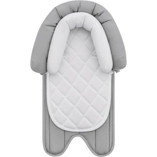 Pro Goleem Car Seat Head Support Infant, Soft Infant Car Seat Insert, 2 in 1 Carseat Head Support for Newborn, White and Grey