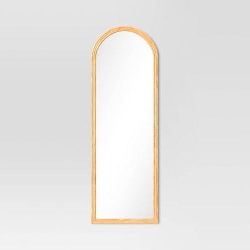 22" X 65" Fluted Arch Floor Mirror Light Natural - Threshold™: Pine Frame, No Assembly Required