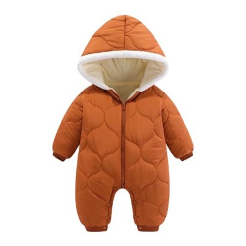 Jgppe Newborn Baby Boys Girls Snowsuit Casual Comfy Hooded Winter Warm Fleece Long Sleeve Zipper Jumpsuit 6-24 Months