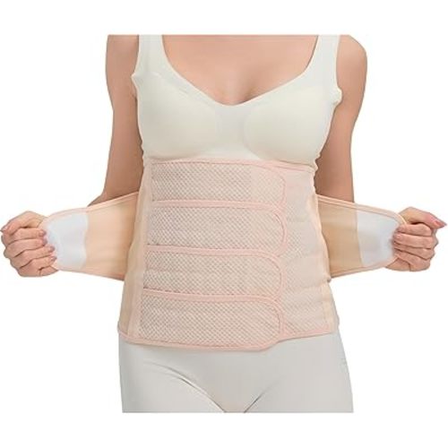 Adjustable Postpartum Belly Band, Postpartum Abdominal Wrap, Postpartum Belly Band for Natural Birth and C-section Recovery, Postpartum Abdominal Support Brace (X-Large)