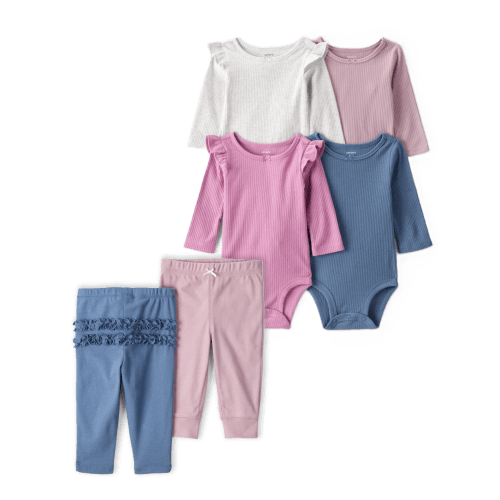 Baby Girl 6-Piece Multipack Bodysuits & Pull-On Pants Set - Multi | Carter's