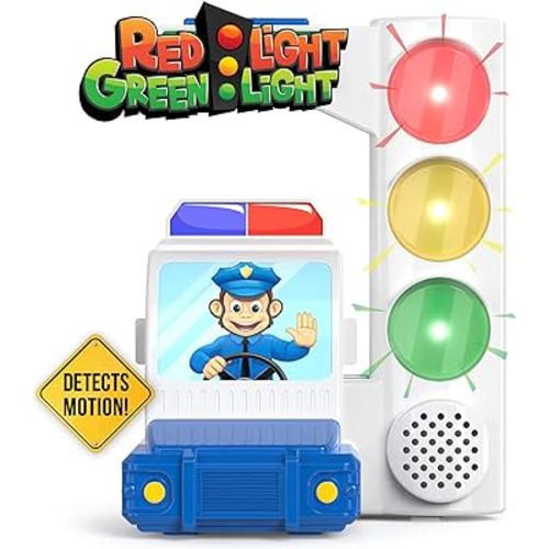 Red Light Green Light Game with Motion Sensing | 1+ Players | Gift for Kids & Toddlers Ages 3, 4-8+, 5, 6, 7+ Year Olds | Family Birthday Party Game | Camping, Travel, Indoor, Outdoor, Outside Toy