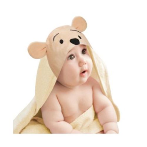 Disney Baby Winnie the Pooh Tan Cotton Hooded Baby Bath Towel