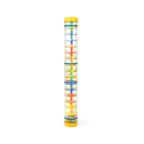 Rainmaker - 16 Inch Rain Stick Musical Intrument For Babbies, Toddlers And Kids - Turn Over And Watch The Colorful Beads Flow Down The Tube As It Creates The Soothing Sound Of Rain