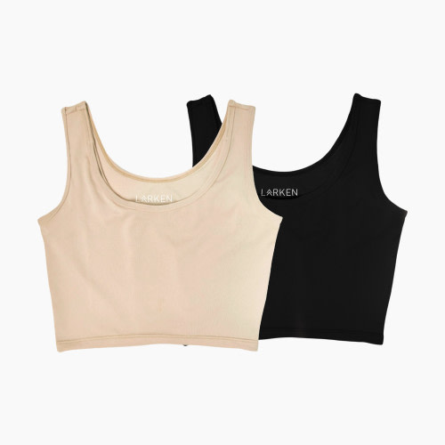 Larken X Nursing + Hands - Free Pumping Bra Bundle (2 pack) - Sand, Black, L