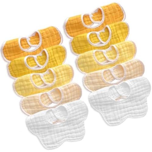Baby Bibs Muslin Bibs for Baby Girl Boy for Drooling and Teething 10 Pack