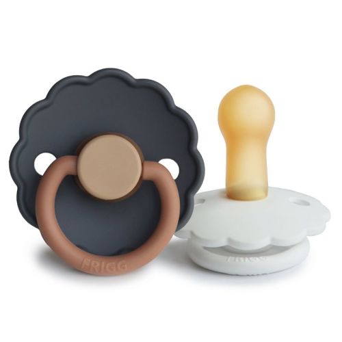 FRIGG Daisy Natural Rubber Pacifier 2-Pack Poppy/Lupine 6-18 months
