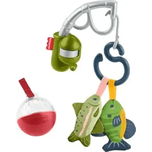 Fisher-Price Baby Toys Mini Me Moments Reel Fun Fishing Set, 4-Piece Sensory Activities for Newborn Developmental Play Ages 3+ Months