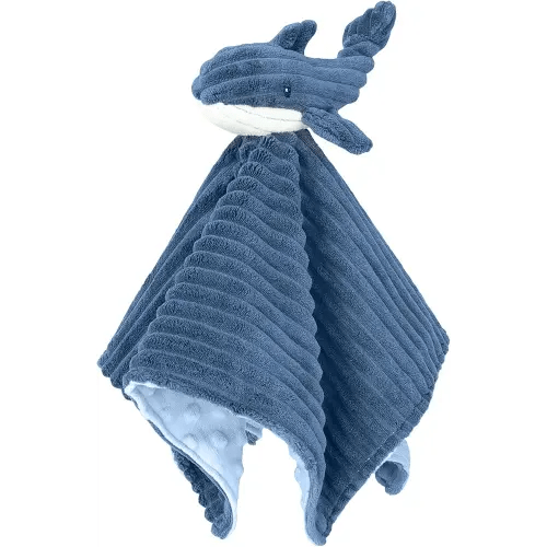 Baby Security Blanket for Unisex Boys and Girls, Soft Lovey Whale Baby Gifts for Newborn Toddler Snuggle Toy Stuffed Animal, Blue 15 Inch