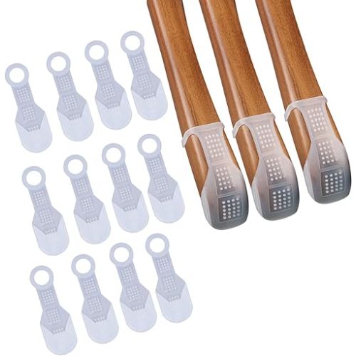 Hanger Grips, Clothing Non-Slip Hanger Grips, Clear Hanging Gripper - Stretchable & Eco-Friendly Fit on The Ends of Hangers, 12 PCS