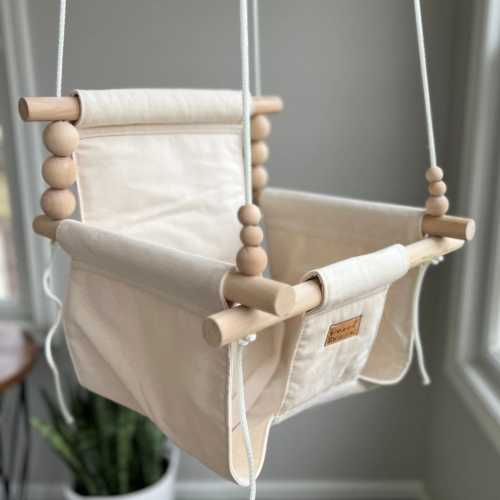 Baby Swing | Vanilla Minimalist Decor | Boho | Toddler Swing | Baby Toys | Fabric swing