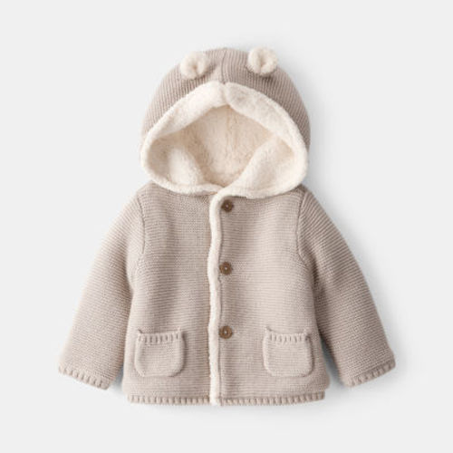 Carter's Baby Unisex Hooded Long Sleeve Button Cardigan - 3 Months