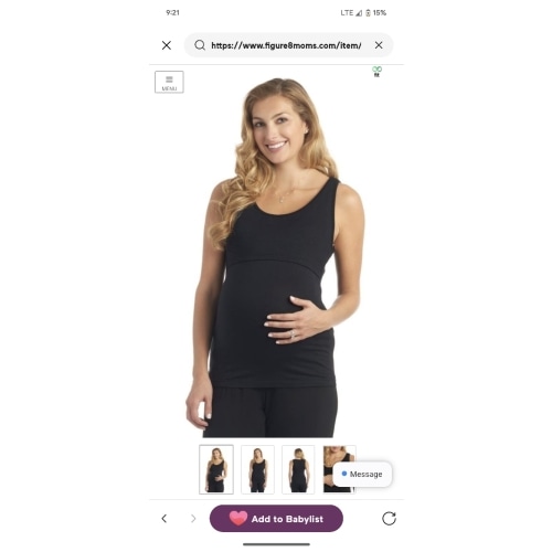 Kara Maternity & Nursing Tank (Black)