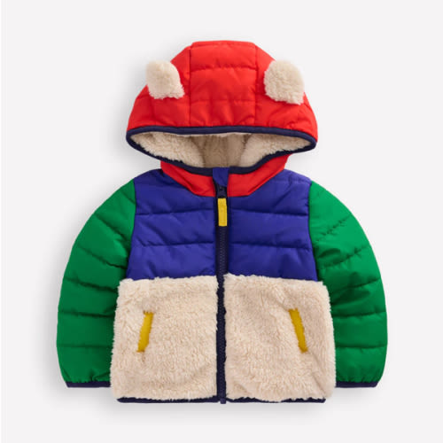Mixed Borg Jacket-Multi Colour Block | Boden USA | 3-6 months
