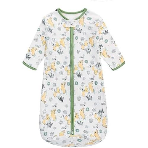 Long Sleeve Sleep Sack, 100% Cotton Baby Sleeping Bag 0-18 Months Baby Wearable Blanket Super Soft Toddler Kids Sleeping Sack