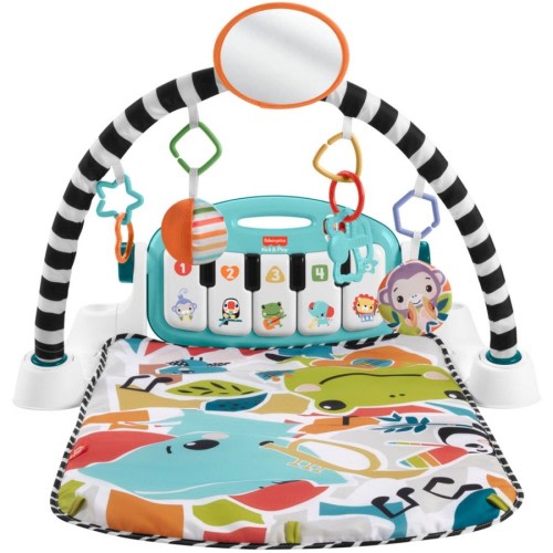 Fisher-Price Glow and Grow Kick & Play Piano Gym - Blue